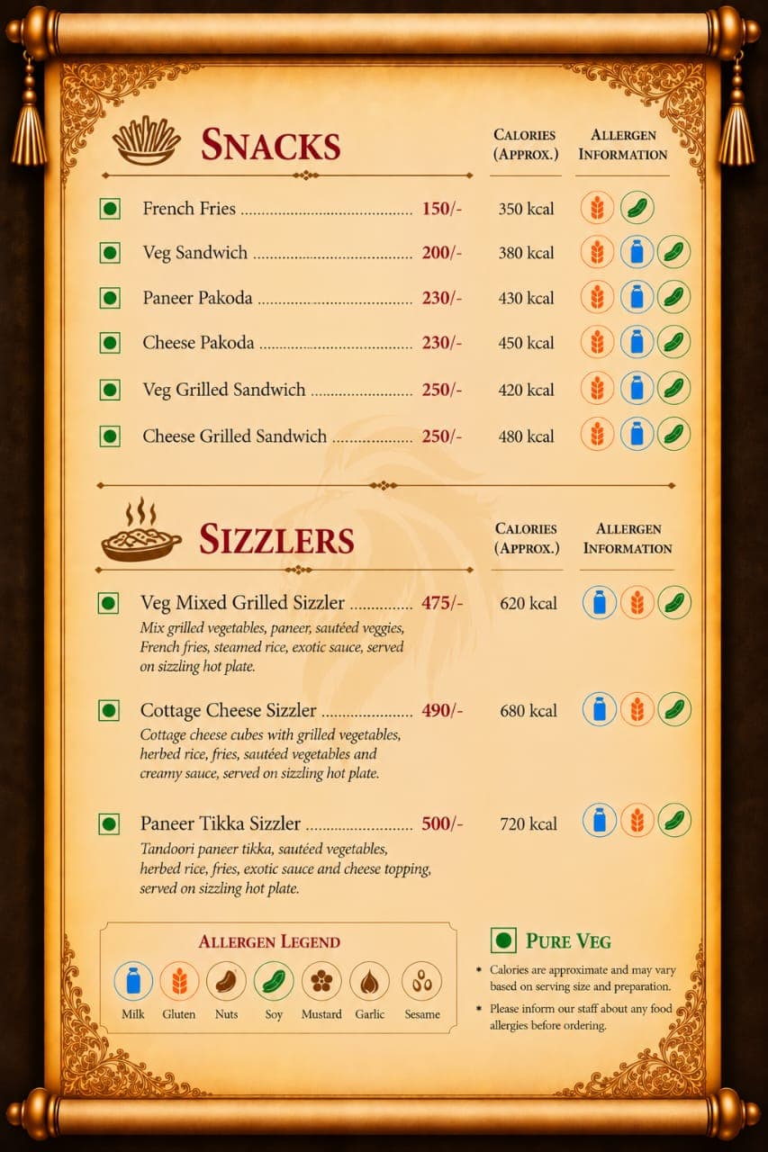 Shivtara Menu Page 3