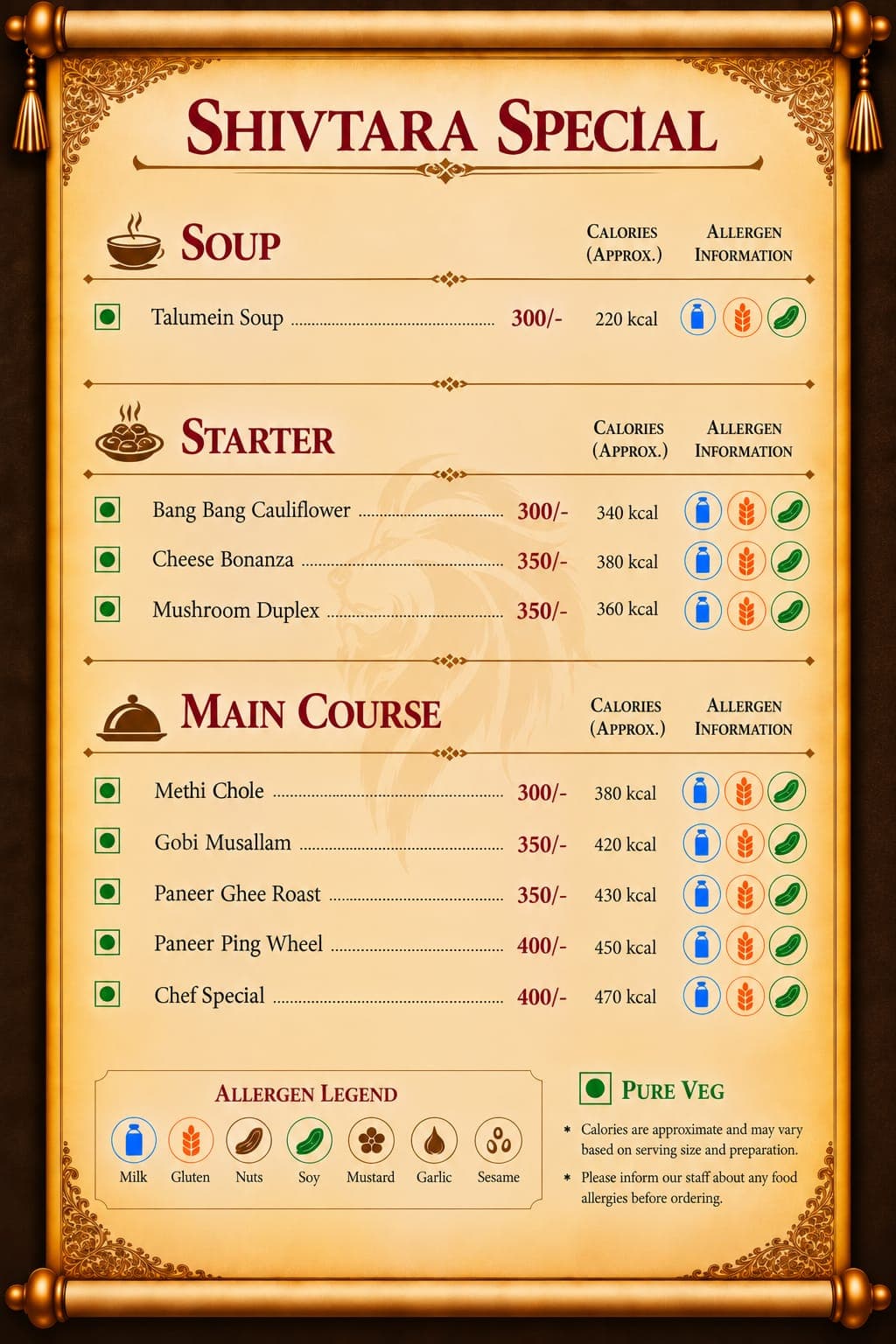 Shivtara Menu Page 4