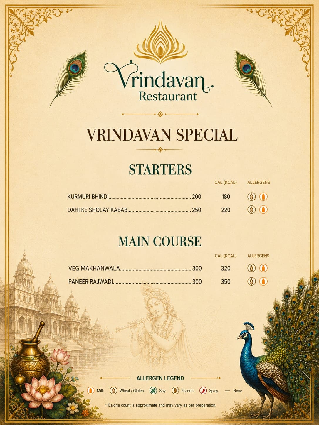 Vrindavan Menu Page 2